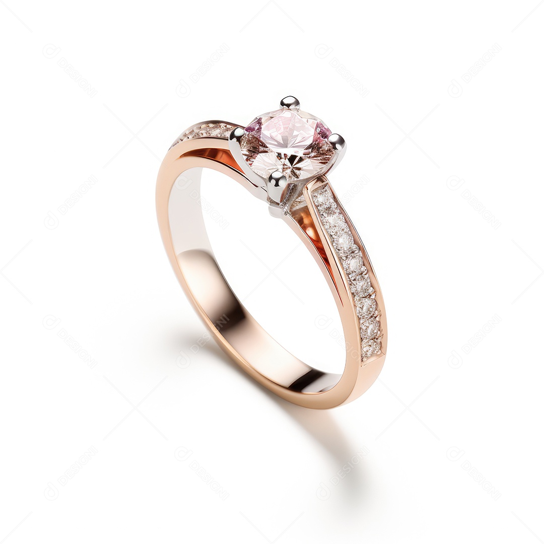 Belo design de anel. anéis de noivado de casamento com diamantes em fundo branco isolado.