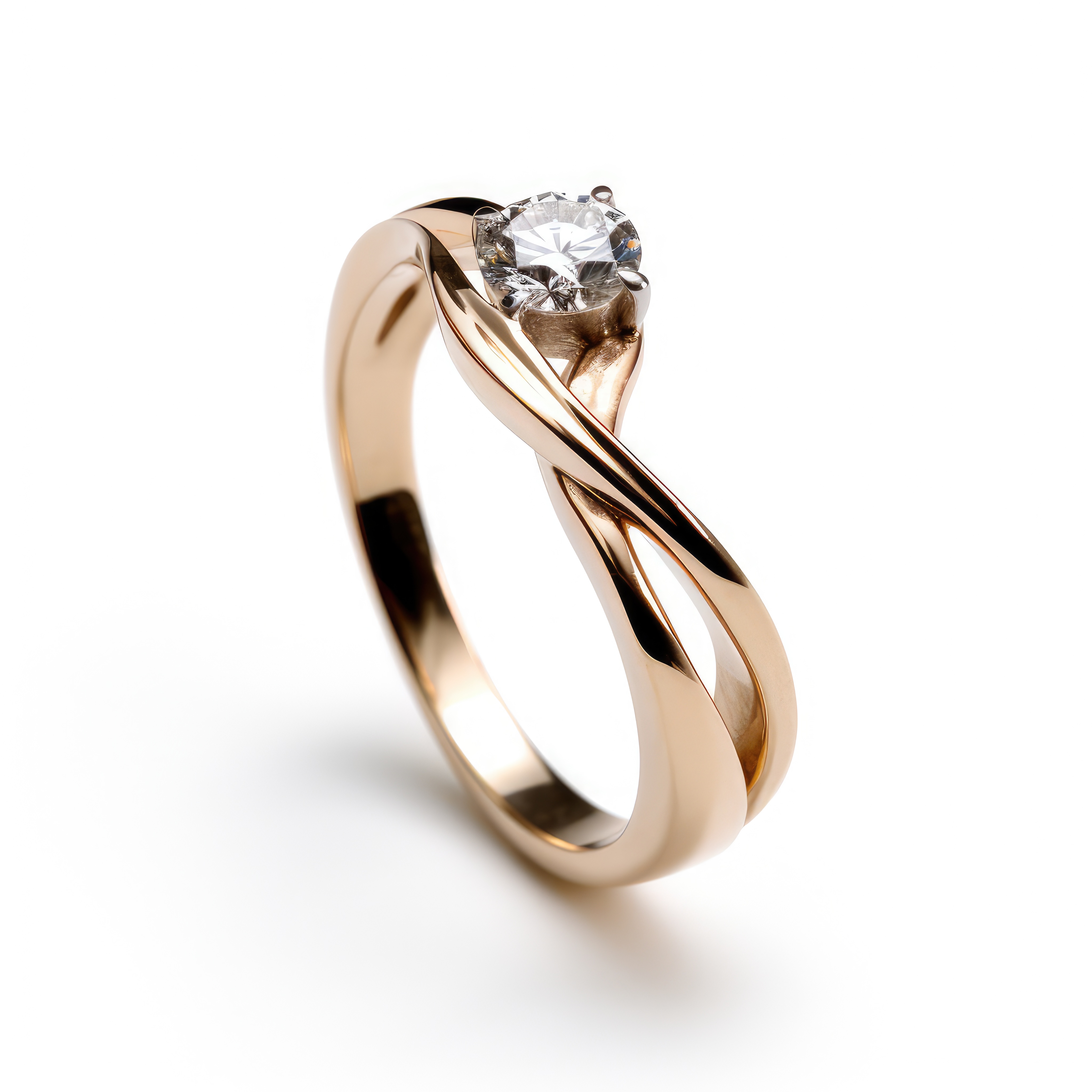 Belo design de anel. anéis de noivado de casamento com diamantes em fundo branco isolado.