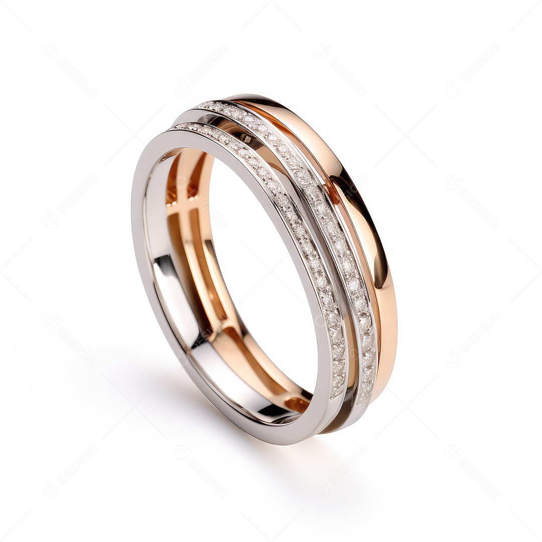 Belo design de anel. anéis de noivado de casamento com diamantes em fundo branco isolado.