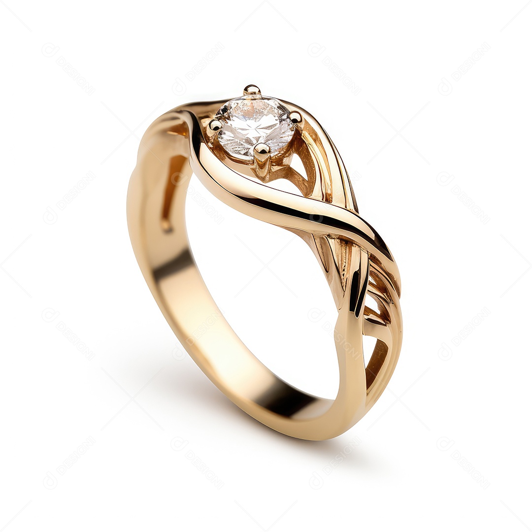 Belo design de anel. anéis de noivado de casamento com diamantes em fundo branco isolado.