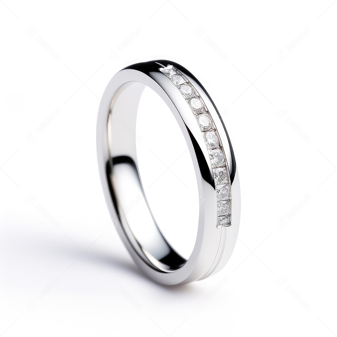 Belo design de anel. anéis de noivado de casamento com diamantes em fundo branco isolado.