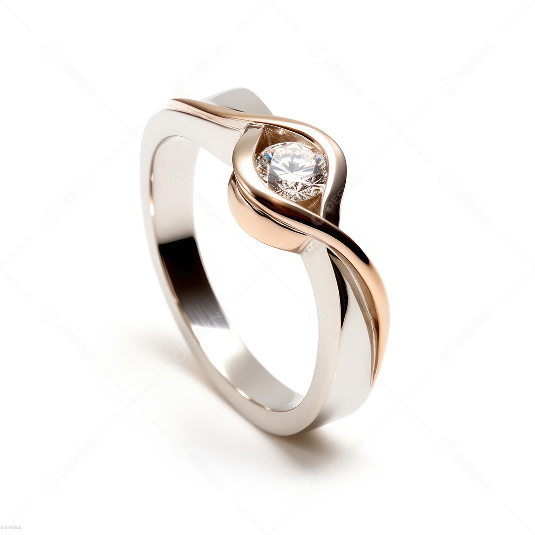 Belo design de anel. anéis de noivado de casamento com diamantes em fundo branco isolado.