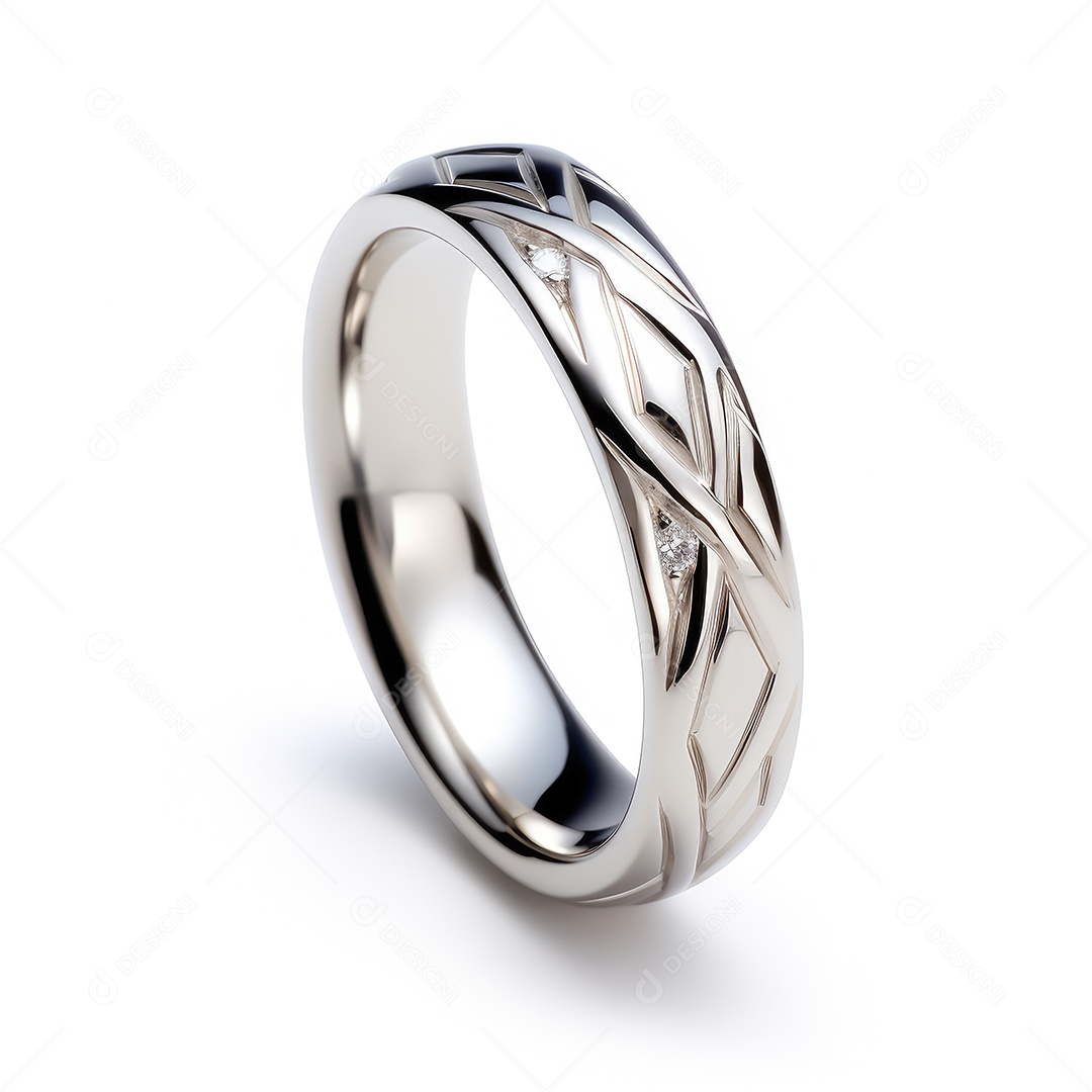 Belo design de anel. anéis de noivado de casamento com diamantes em fundo branco isolado.