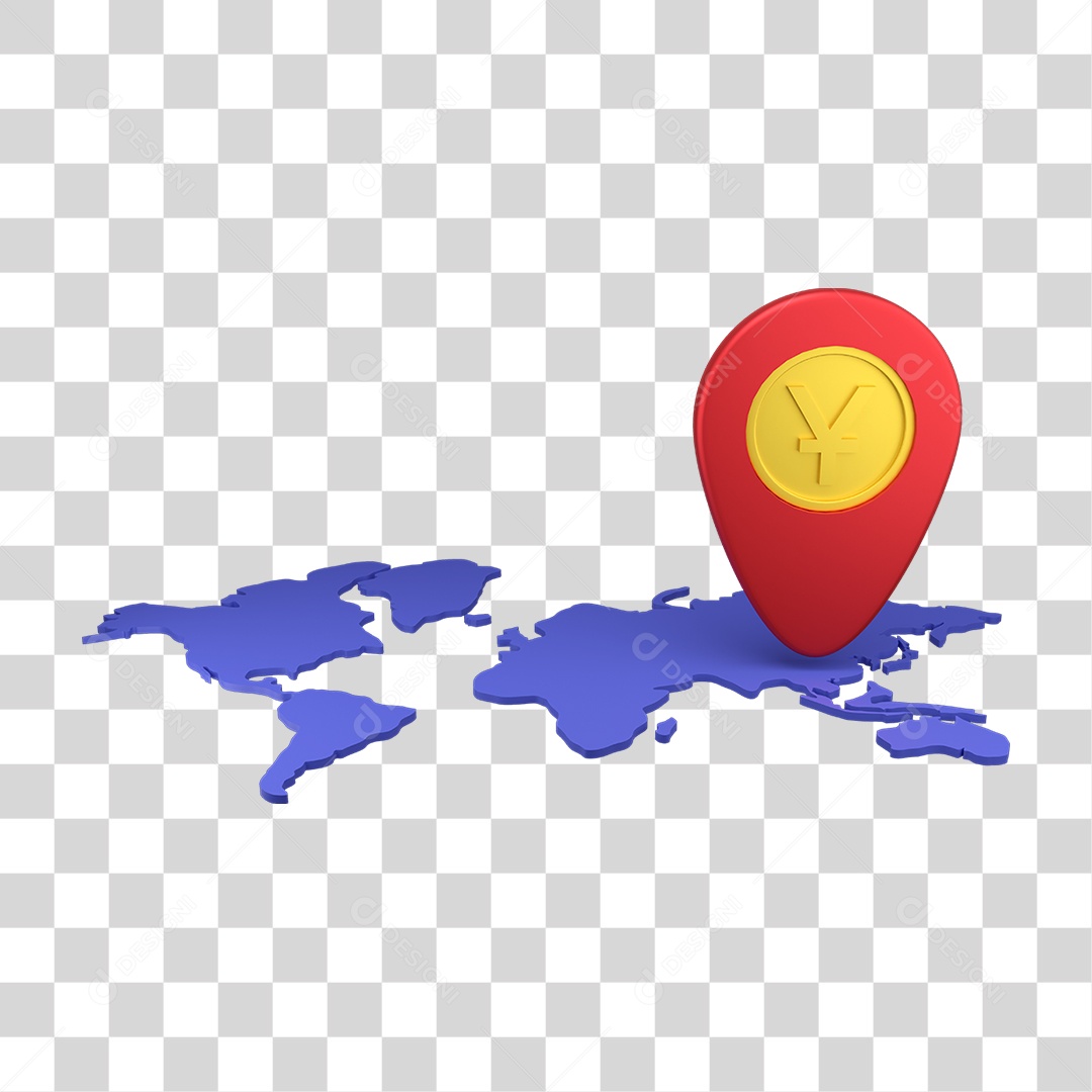 Moeda em Pin de Localização Mapa PNG Transparente