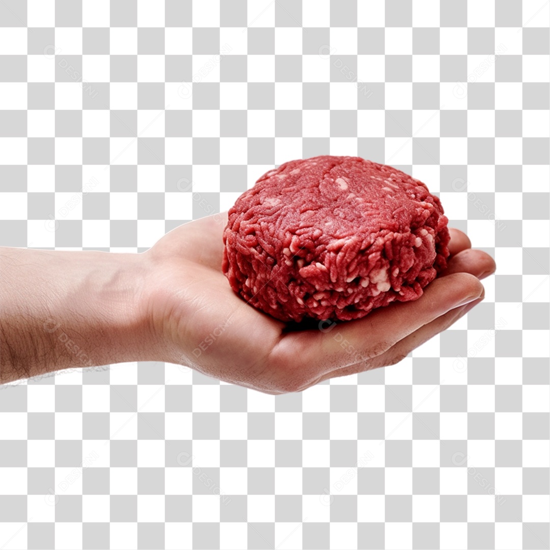 Mão Segurando Carne Moída Fundo PNG Transparente