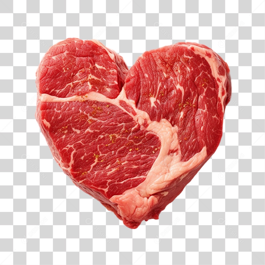 Carnes para Churrasco em Forma de Coração Fundo PNG Transparente