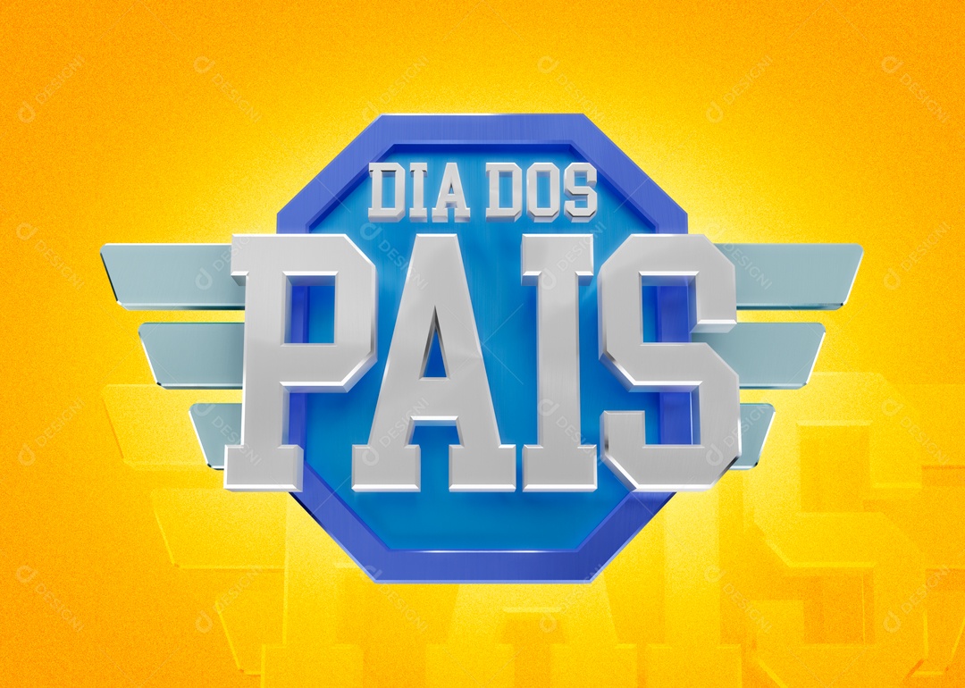 Selo 3D Dia dos Pais PSD