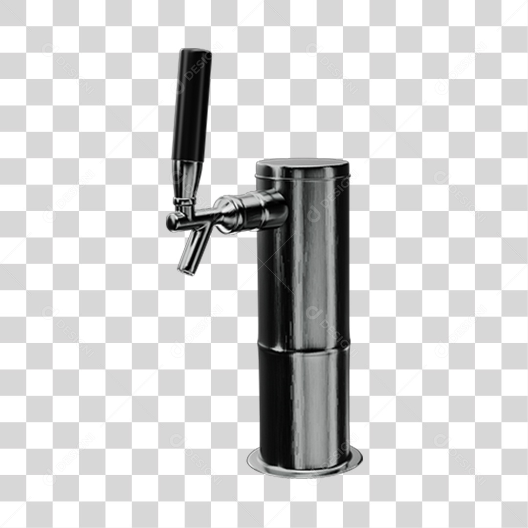 Objeto 3D Válvula de Chopp PNG Transparente