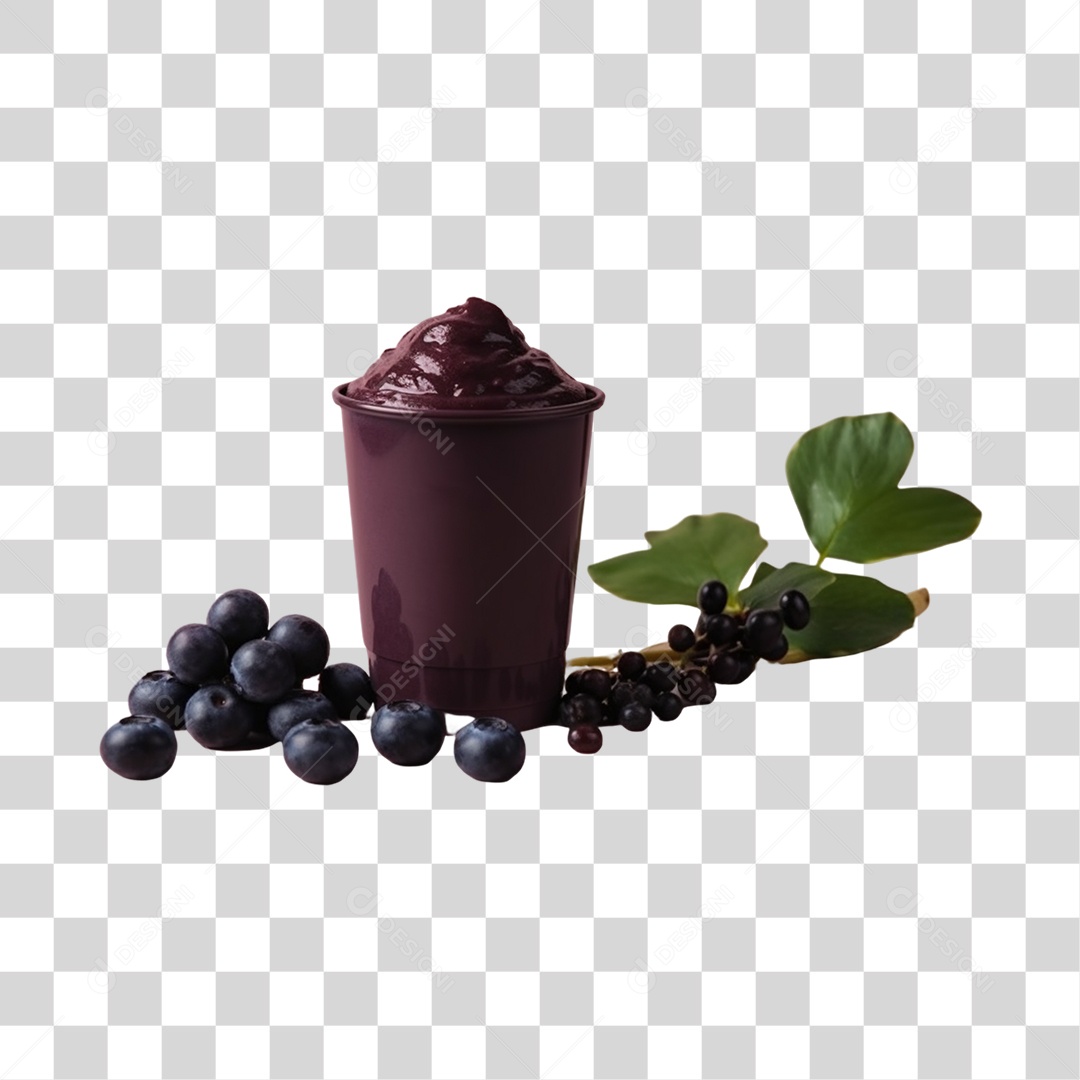 Açaí no Copo com Mirtilo PNG Transparente