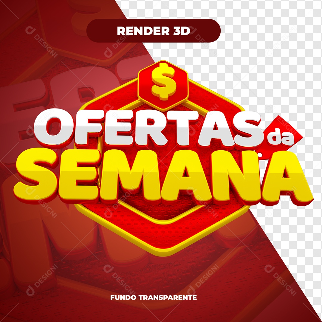 Ofertas da Semana Social Media 3D Composição PSD