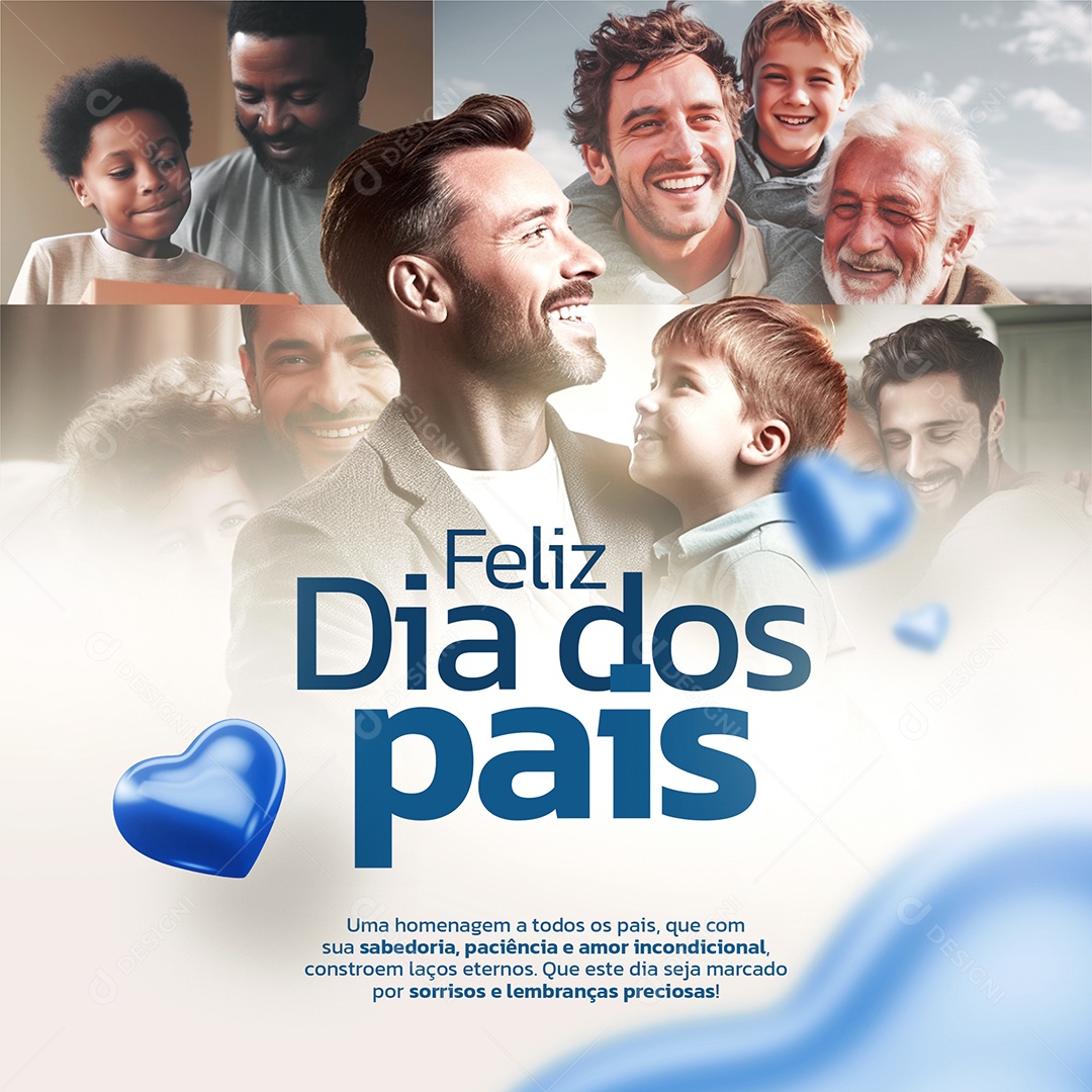 Social Media Feliz Dia dos Pais PSD Editável