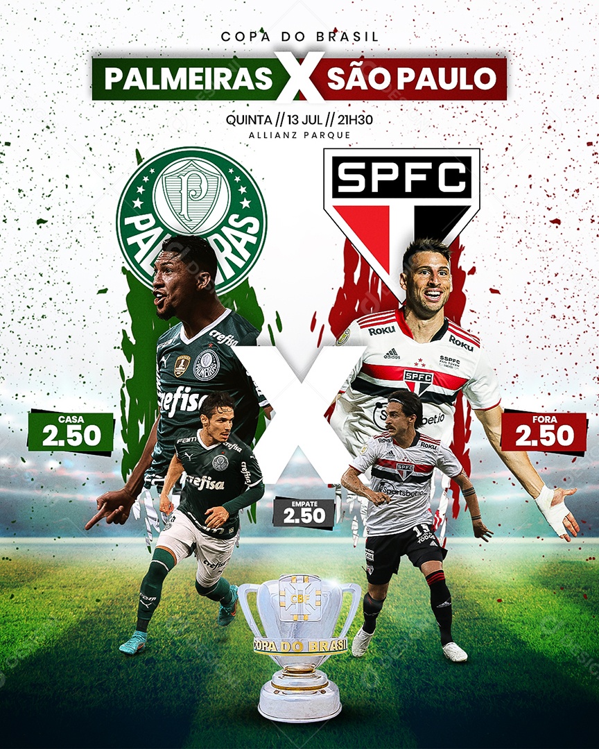 Futebol Copa do Brasil Palmeiras X São Paulo Social Media PSD Editável