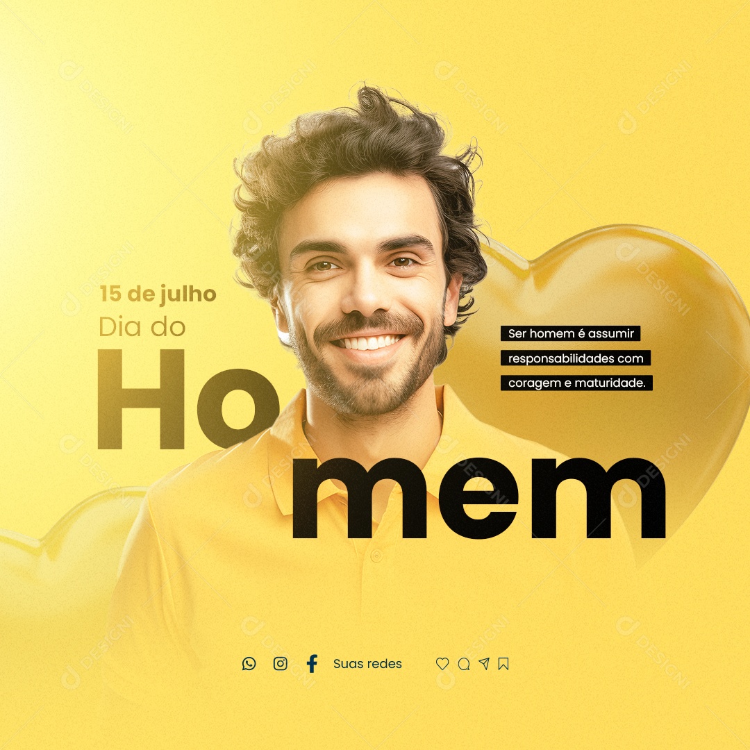Dia Do Homem 15 De Julho Social Media PSD Editável