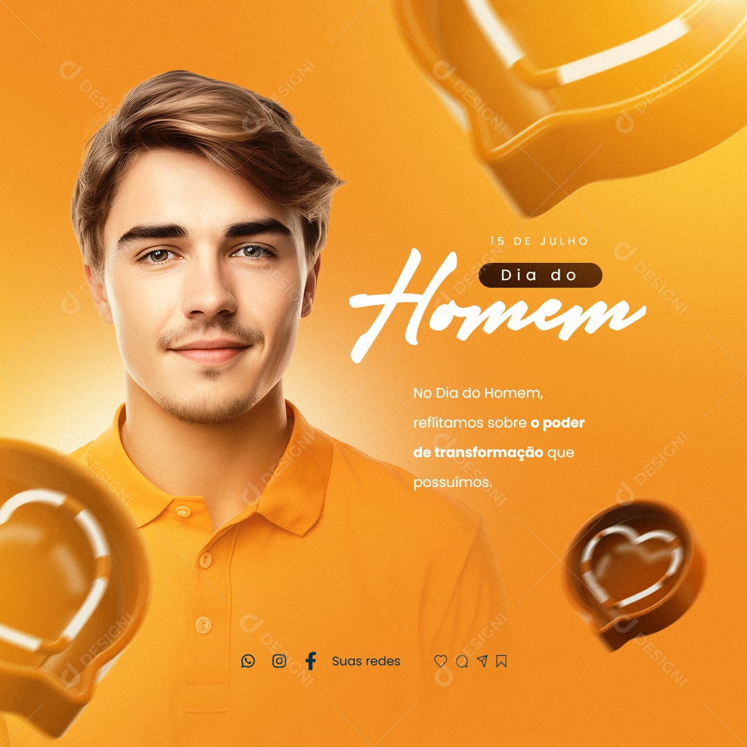 Social Media Dia Do Homem Refletimos Sobre o Poder PSD Editável