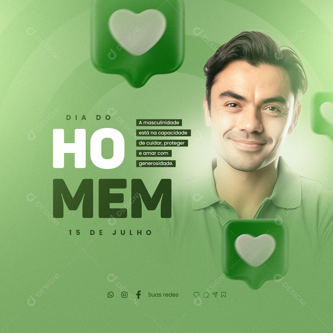 Dia Do Homem 15 De Julho Social Media PSD Editável