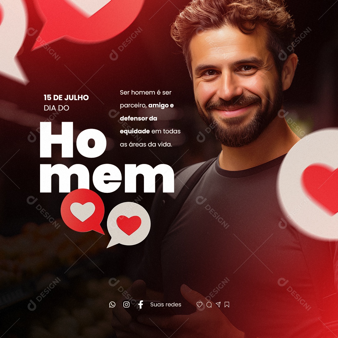 Dia Do Homem Ser Homem é Ser Parceiro Social Media PSD Editável