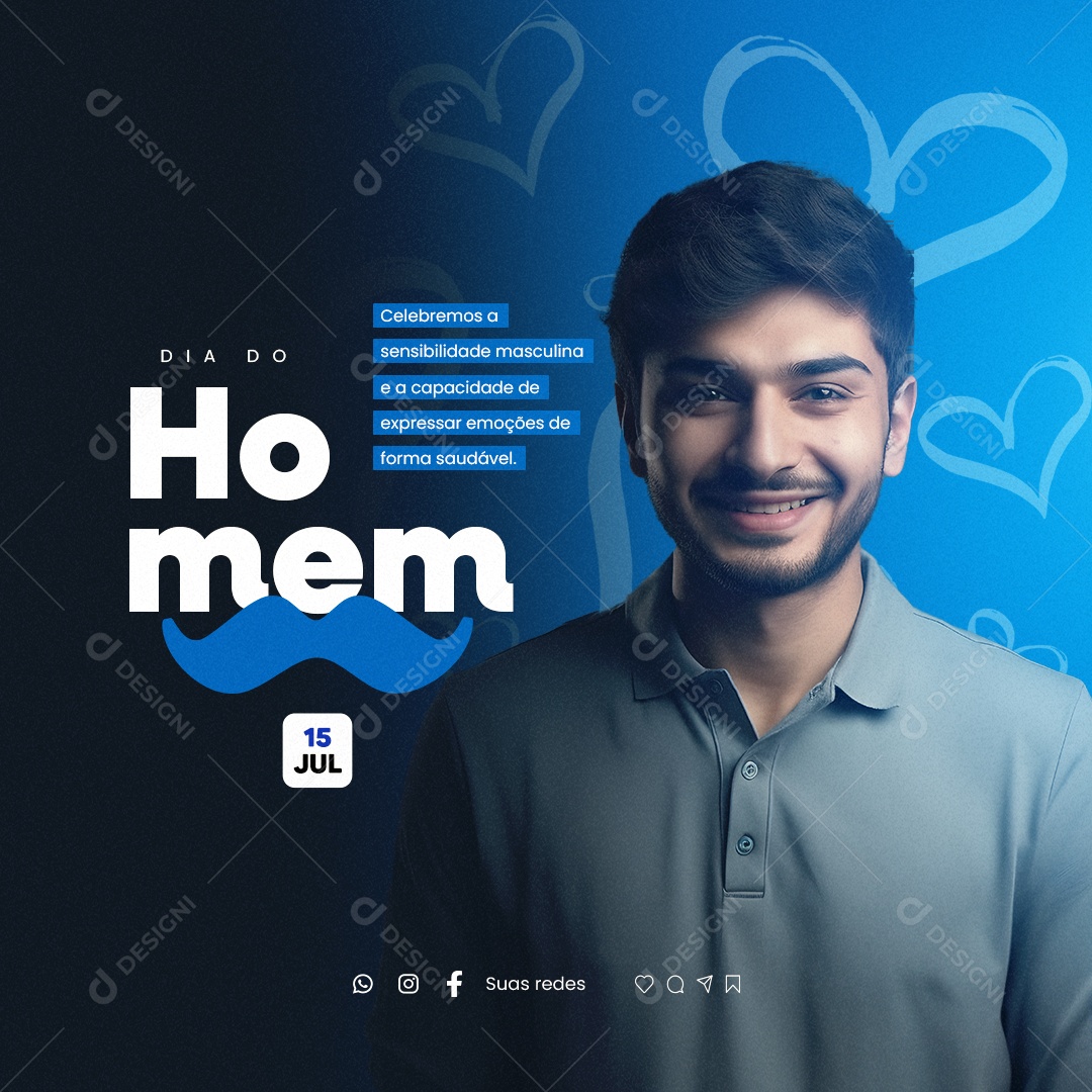 Dia Do Homem 15 De Julho Social Media PSD Editável