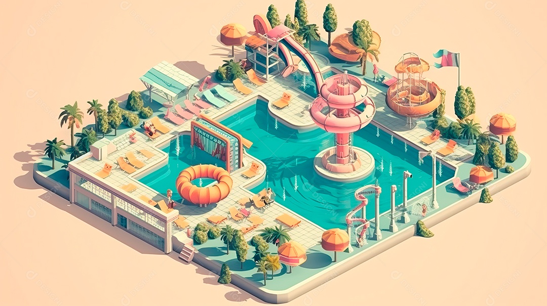 Piscinas temporada de verão diversão.