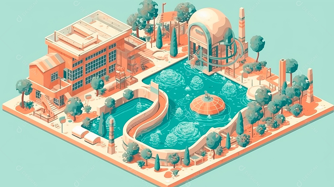 Piscinas temporada de verão diversão.