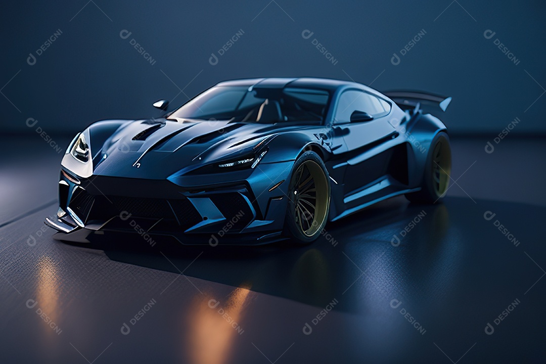 Cena de ação lindo carro dourado insano