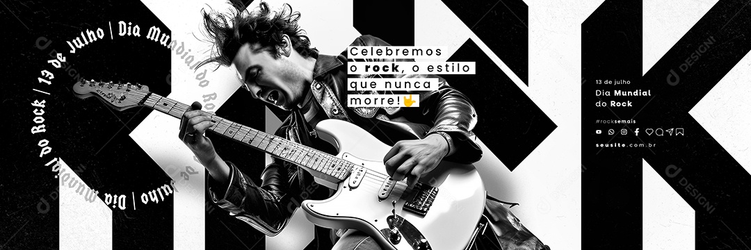Dia Mundial Do Rock Carrossel Social Media PSD Editável