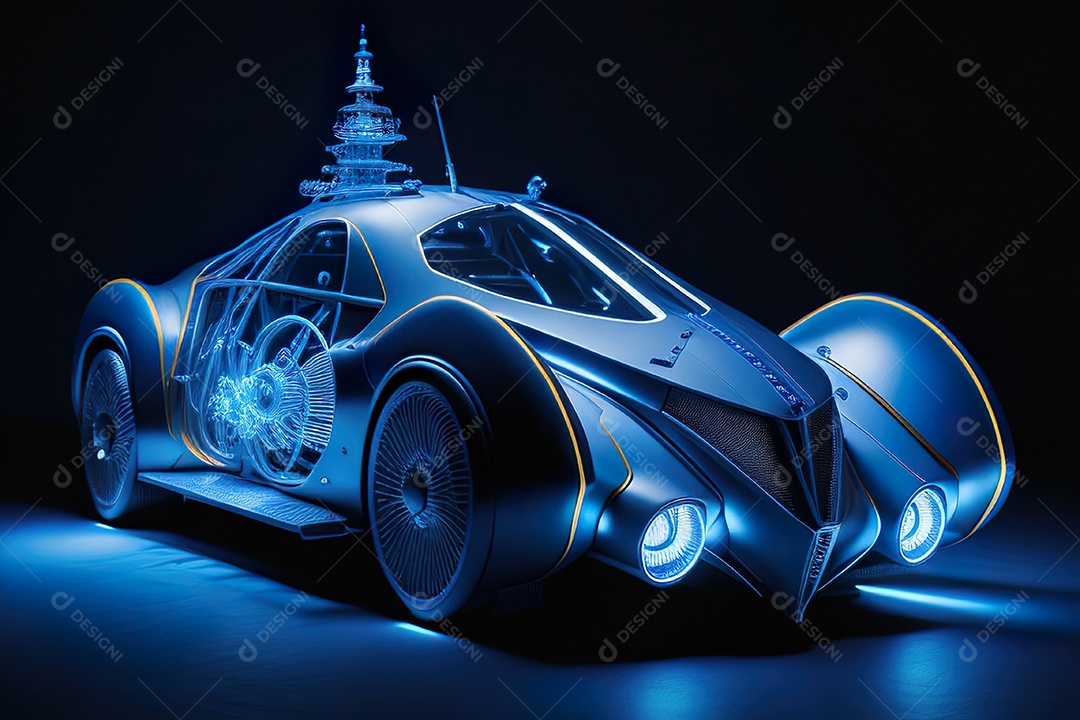 Plano amplo de uma biomecânica mínima azul