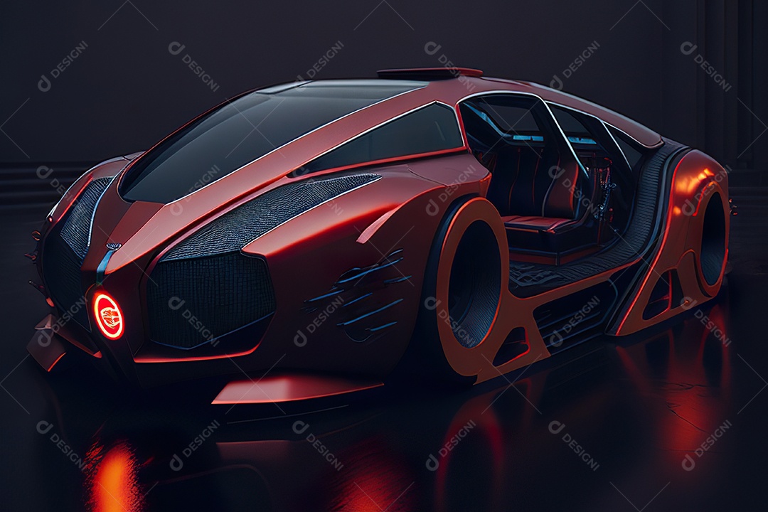 Grande plano de uma biomecânica mínima vermelha