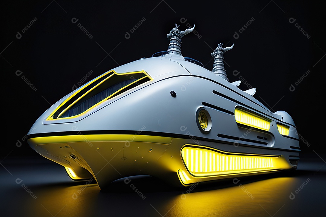 Grande plano de uma biomecânica mínima amarelo