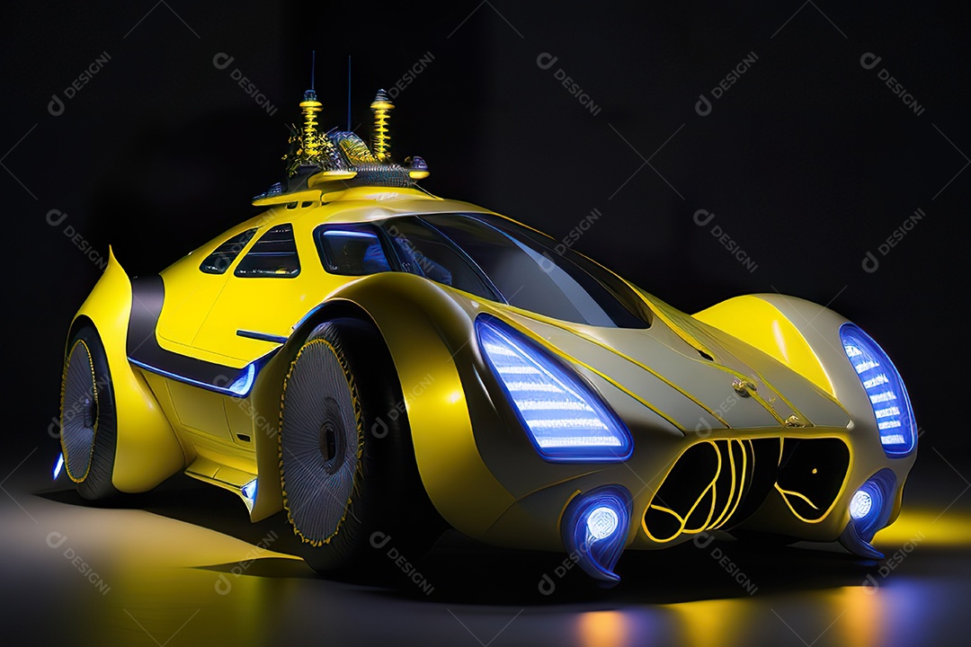 Grande plano de uma biomecânica mínima amarelo