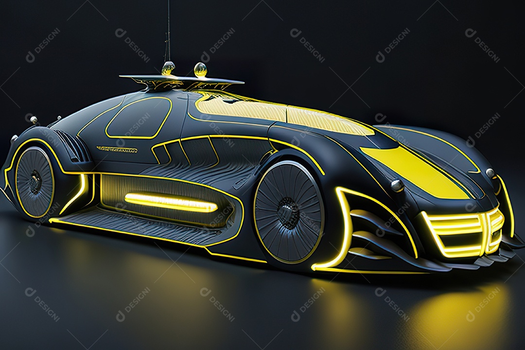 Grande plano de uma biomecânica mínima amarelo