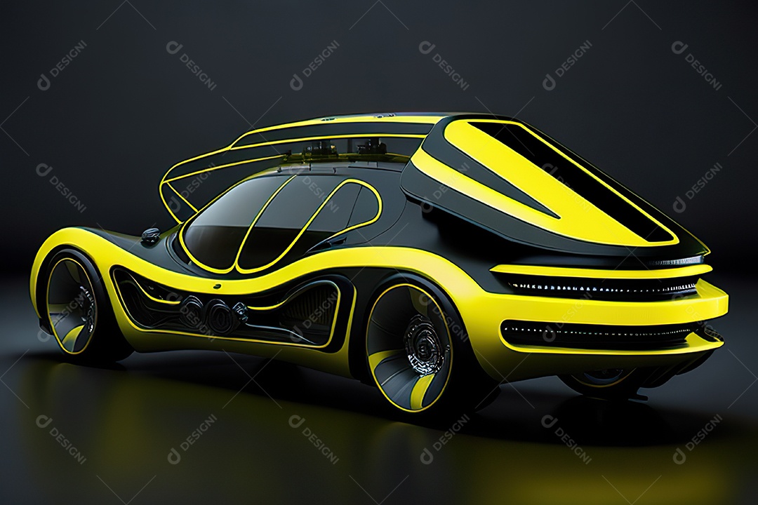 Grande plano de uma biomecânica mínima amarelo