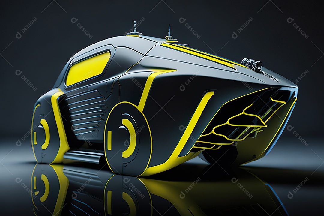 Grande plano de uma biomecânica mínima amarelo