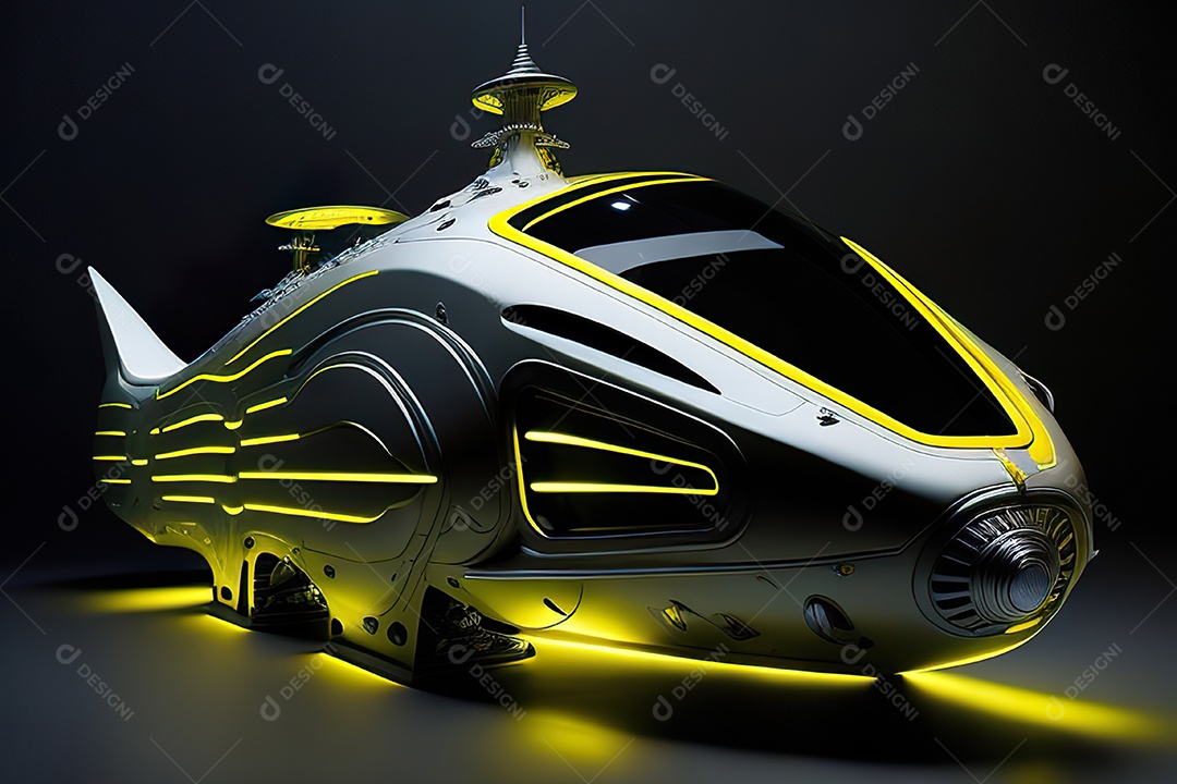 Grande plano de uma biomecânica mínima amarelo