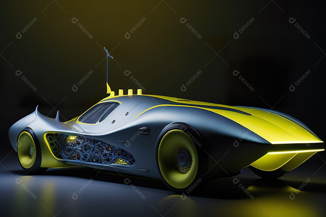 Grande plano de uma biomecânica mínima amarelo