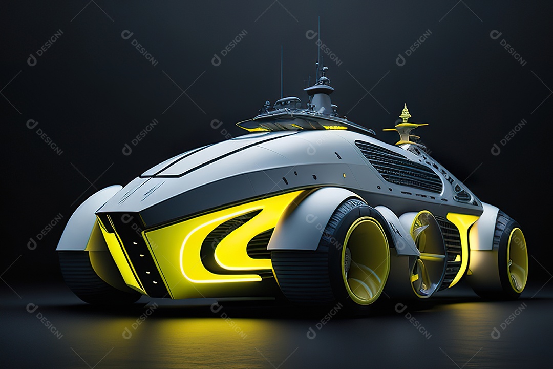 Grande plano de uma biomecânica mínima amarelo