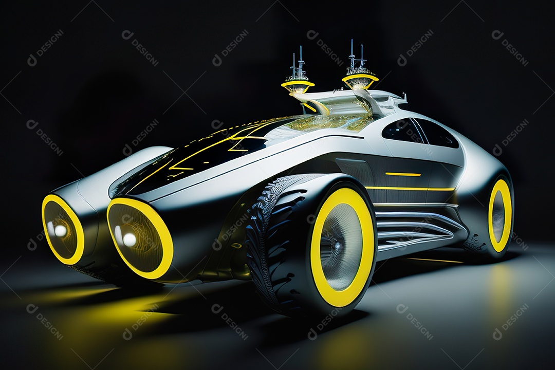 Grande plano de uma biomecânica mínima amarelo