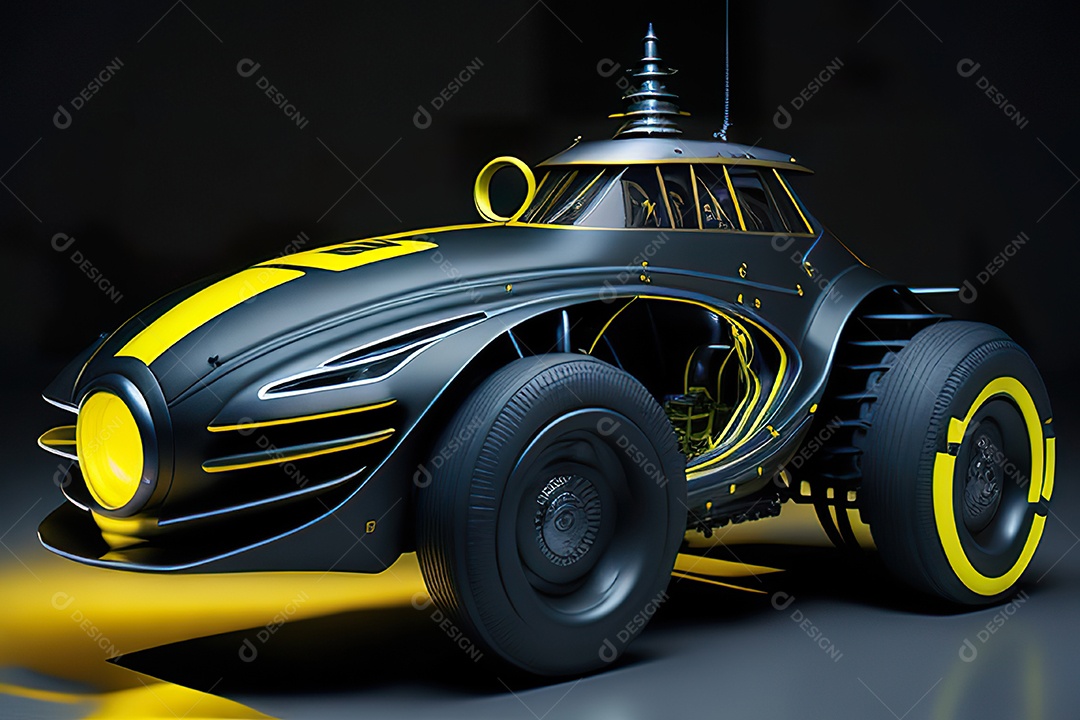 Grande plano de uma biomecânica mínima amarelo