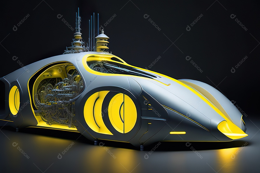 Grande plano de uma biomecânica mínima amarelo