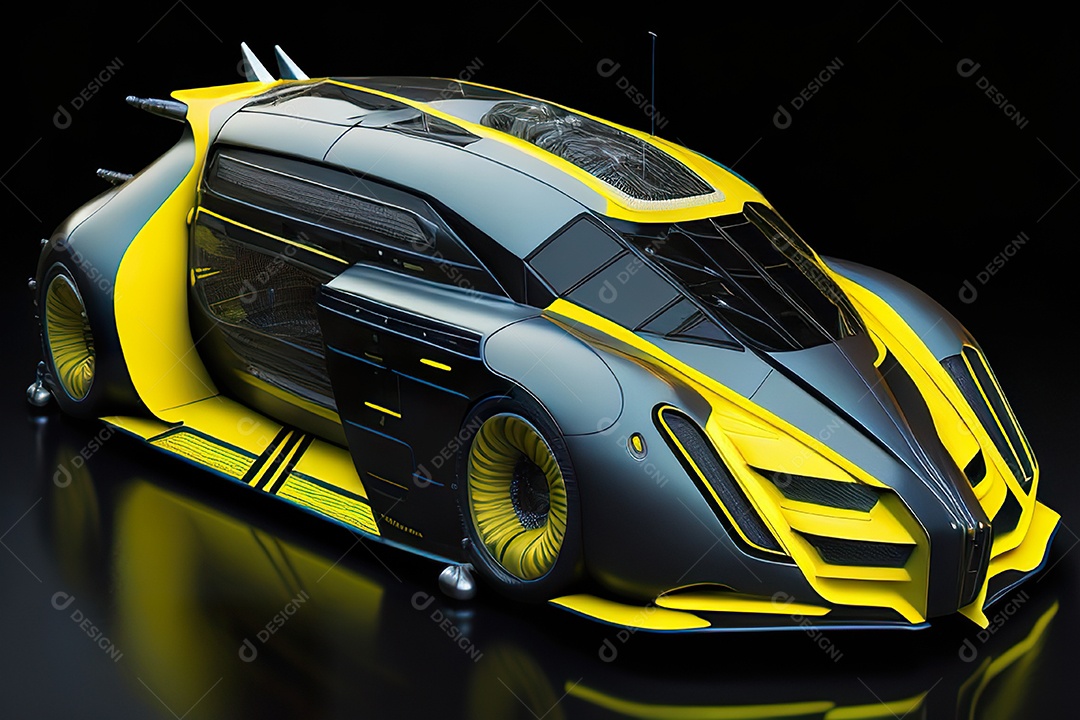 Grande plano de uma biomecânica mínima amarelo