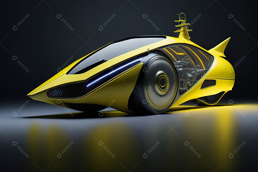 Grande plano de uma biomecânica mínima amarelo