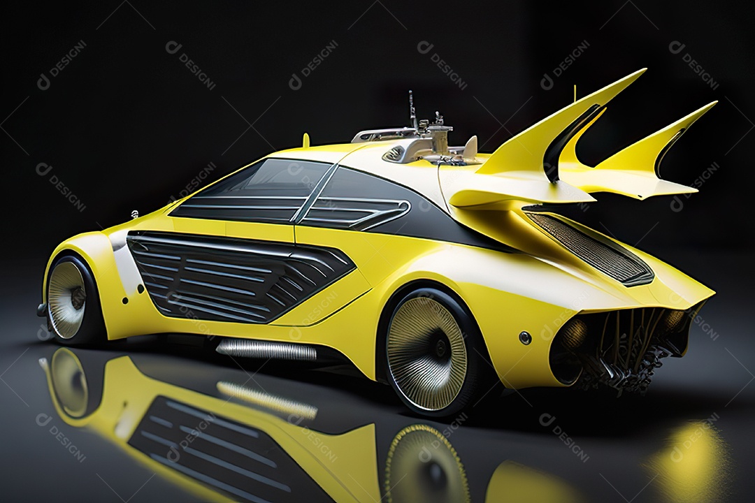 Grande plano de uma biomecânica mínima amarelo