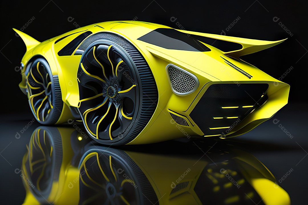 Grande plano de uma biomecânica mínima amarelo