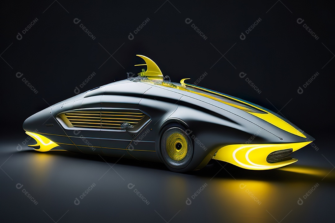 Grande plano de uma biomecânica mínima amarelo