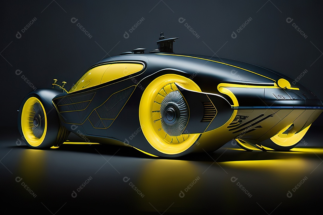 Grande plano de uma biomecânica mínima amarelo