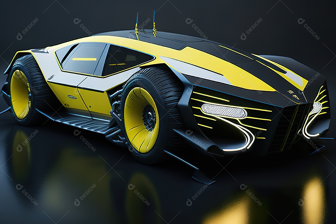 Grande plano de uma biomecânica mínima amarelo