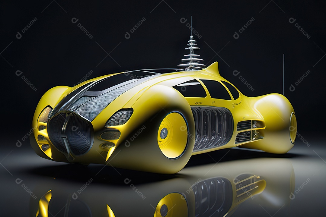 Grande plano de uma biomecânica mínima amarelo