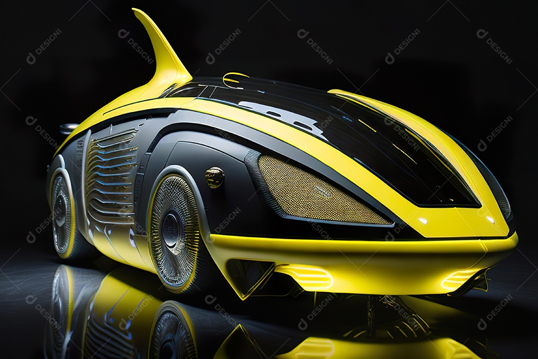 Grande plano de uma biomecânica mínima amarelo