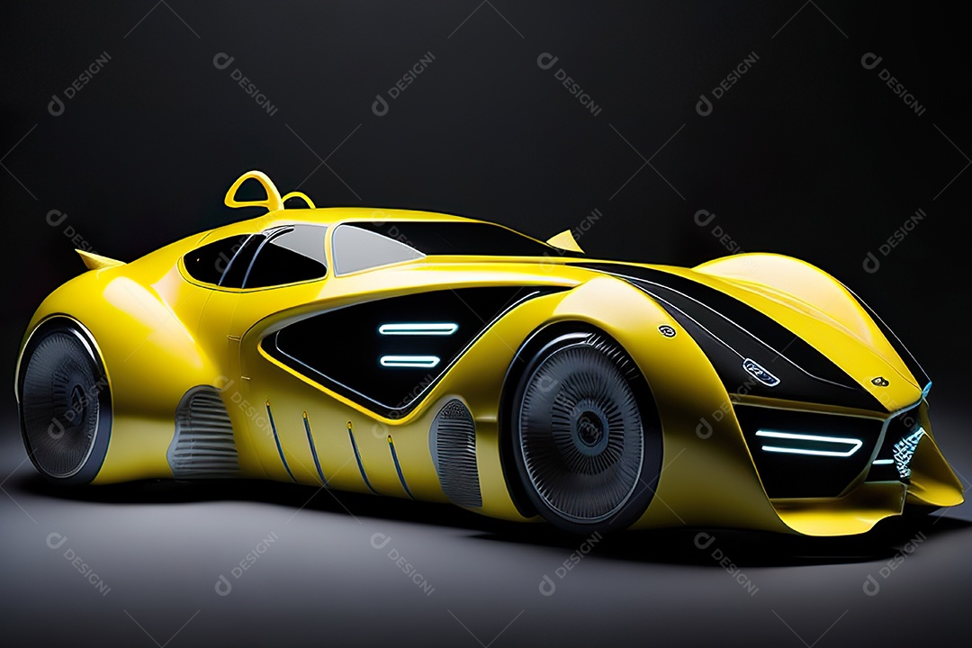 Grande plano de uma biomecânica mínima amarelo