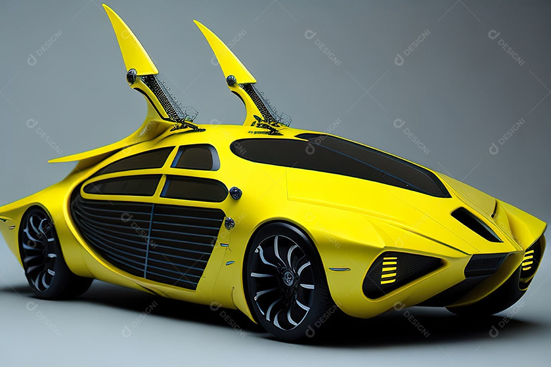 Grande plano de uma biomecânica mínima amarelo