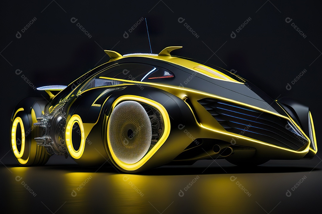 Grande plano de uma biomecânica mínima amarelo